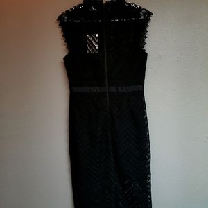 Bardot black lace dress